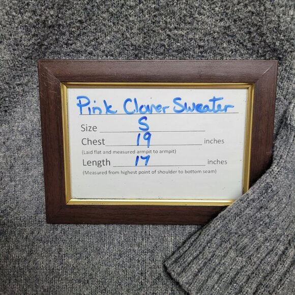 Pink Clover Sweater Gray Womens Small Split Side Long Sleeve Knit Fall Warm - Picture 7 of 9